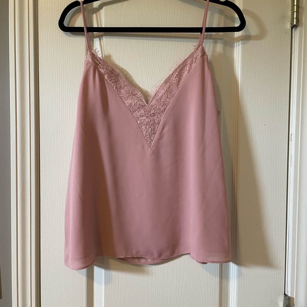 Socialite Blush Lace V Neck Cami - Picture 2 of 6